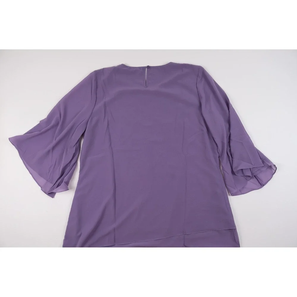 Midnight Velvet Pant Set Tunic Rhinestone Fringe Purple XL NEW